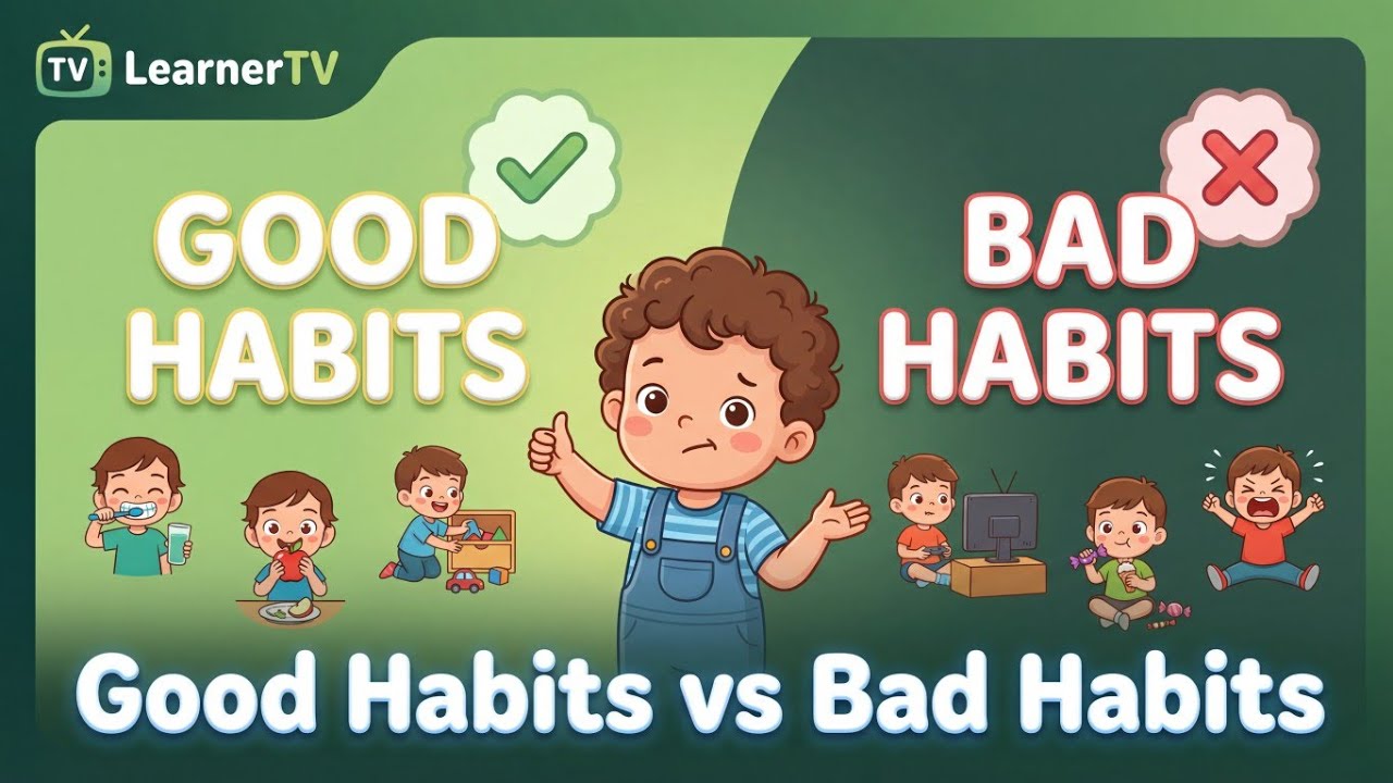 Good habits and Bad habits|Good Habits vs Bad Habits for kids|Learner TV