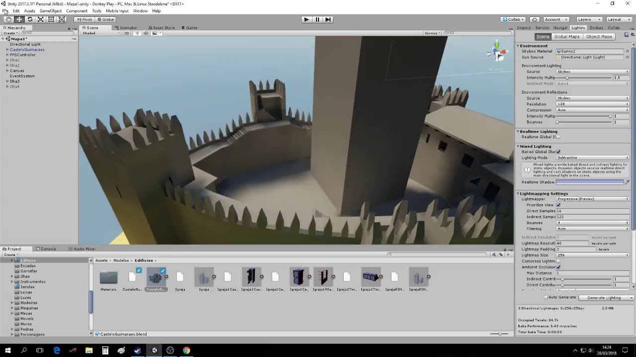 Constru&ccedil;&atilde;o 3D Castelo de Guimar&atilde;es Portugal PT