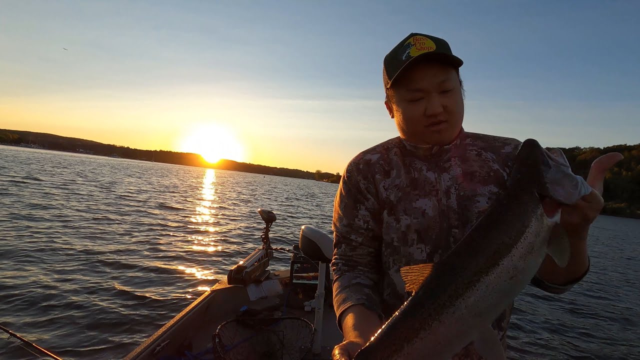 Salmon Fishing at Betsie Bay [Frankfort, Michigan]
