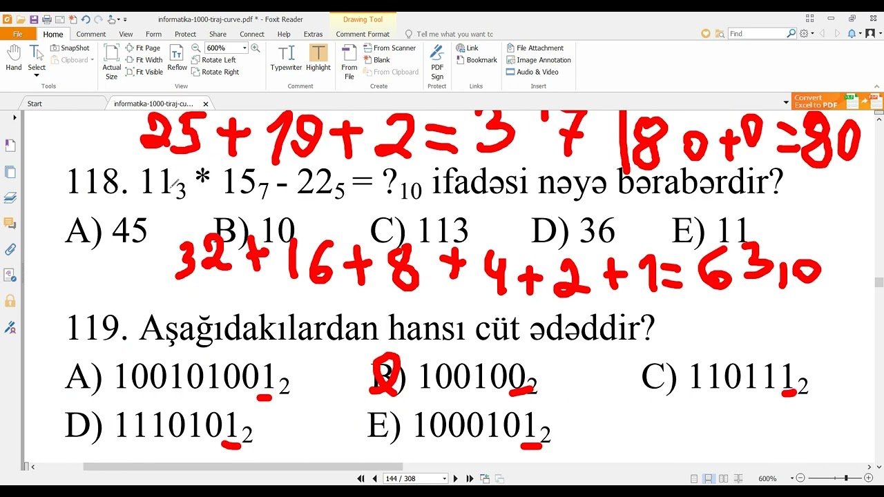 Say sistemləri Test İzahları | Orxan Məmmədov