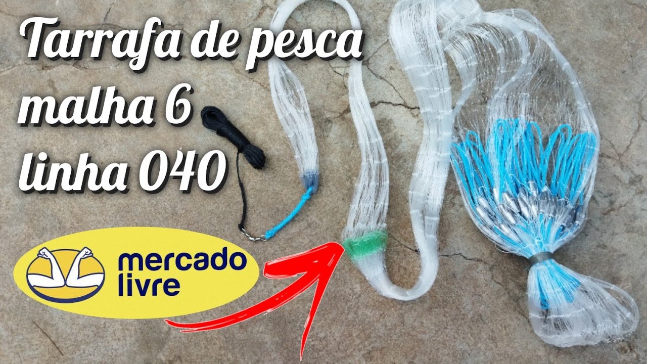 TARRAFA DE PESCA - MALHA 6 - LINHA 040 - COMPRADO NO MERCADO LIVRE