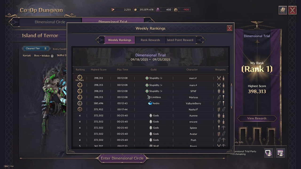 T8 Trials Speedrun 12:08 min - 398k Points Island of Terror - Throne and Liberty
