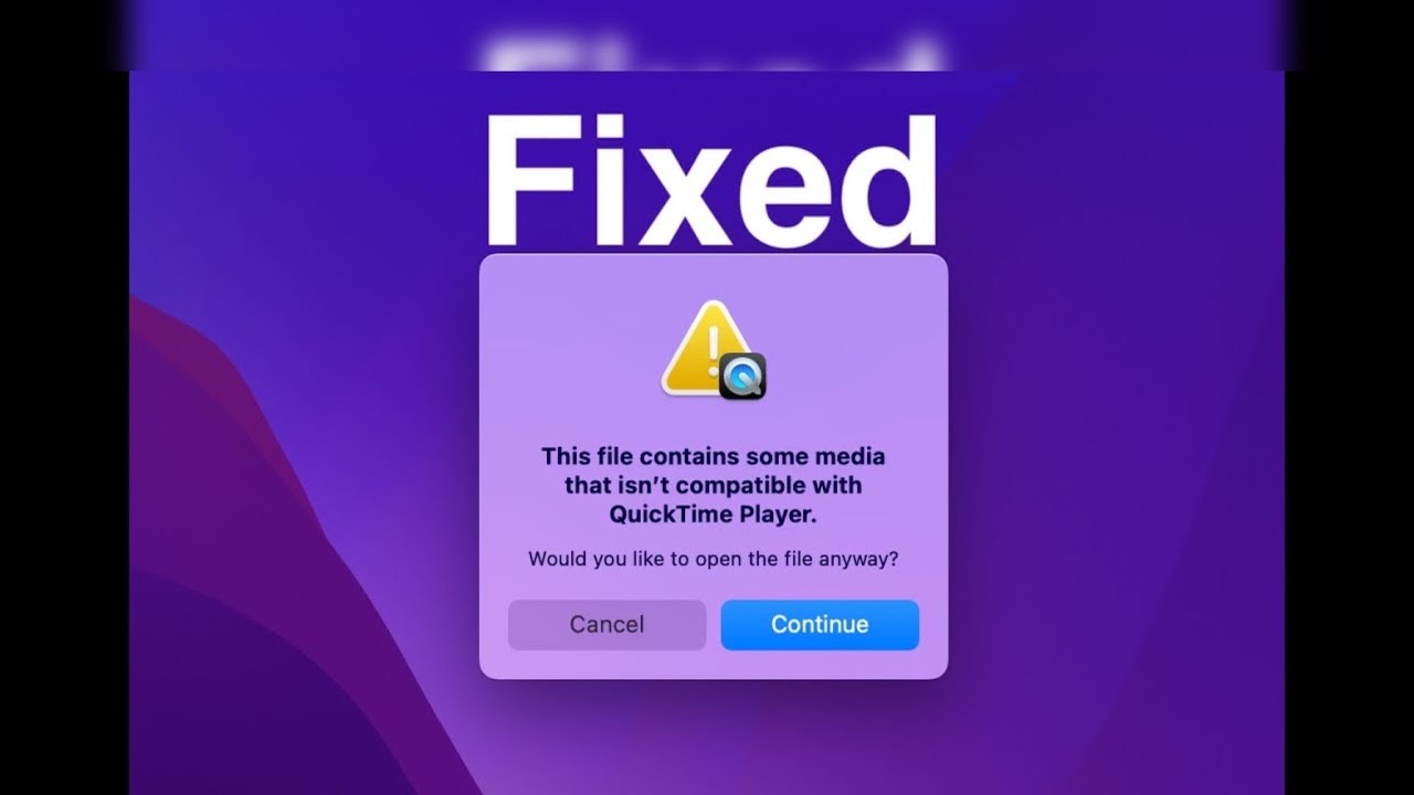 [Исправлено] Этот файл содержит некоторые медиафайлы, несовместимые с QuickTime Player на Mac.
