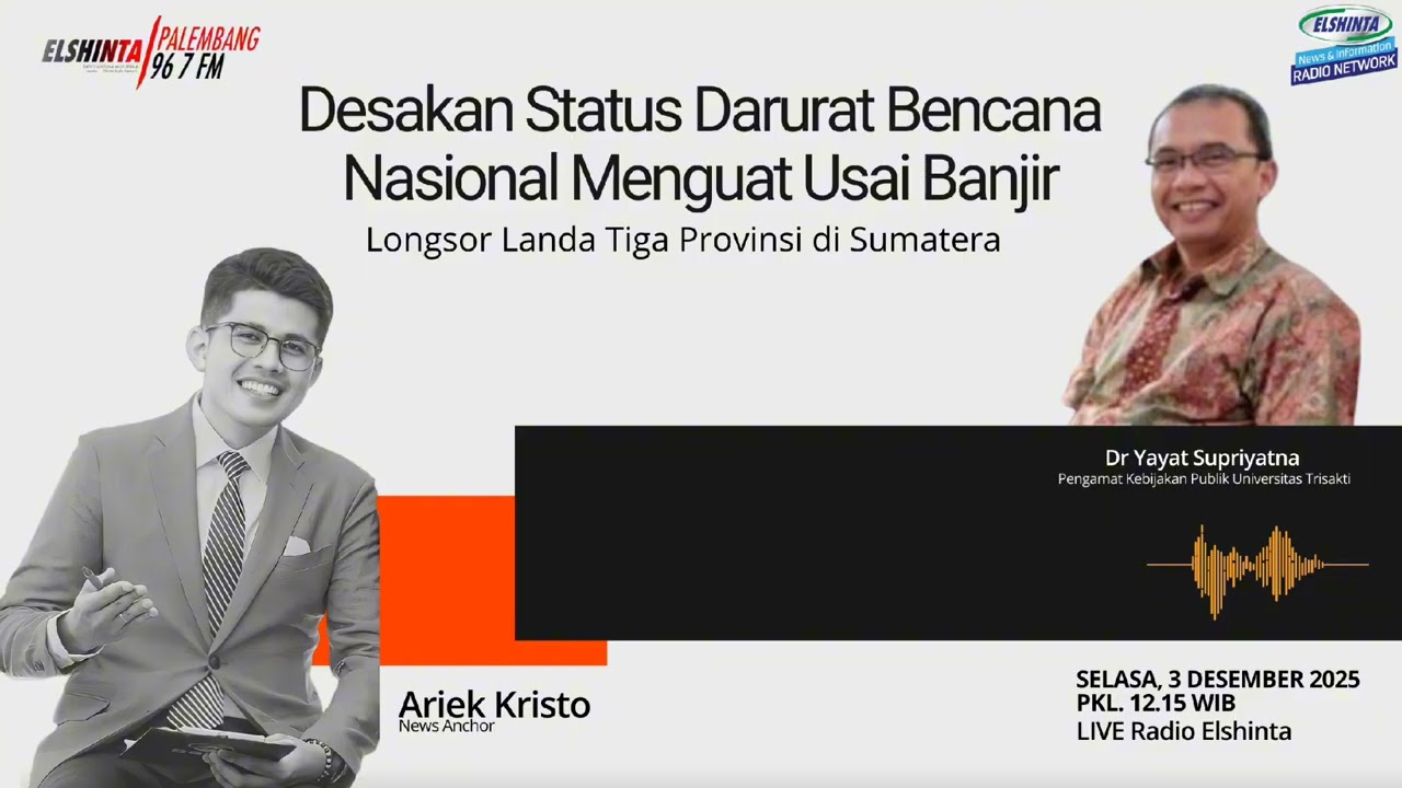 Desakan Status Darurat Bencana Nasional banjir dan longsor  di Sumatera
