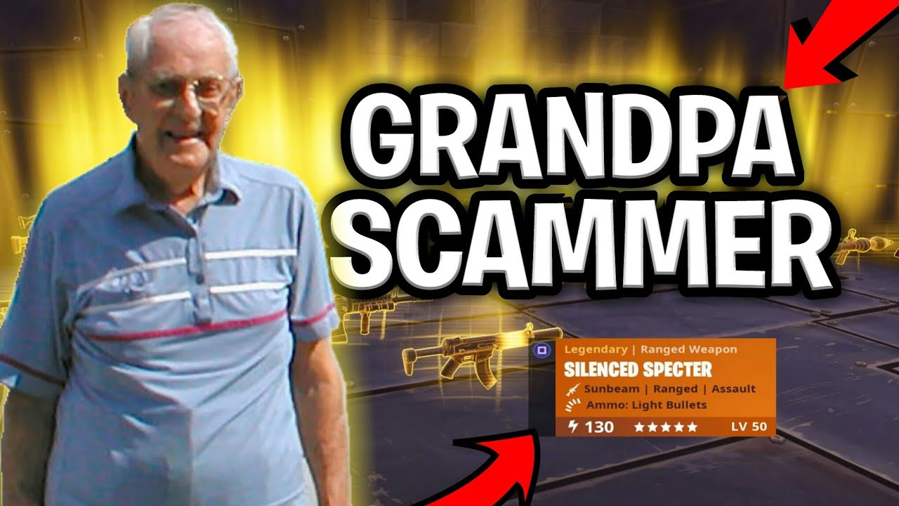 Raging Grandpa Loses His Rich Inventory! (Scammer Gets Scammed) Fortnite Save The World