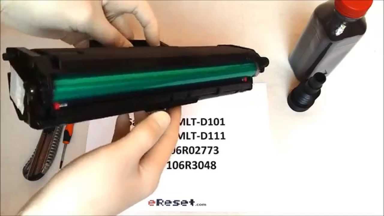 Samsung MLT-D101 MLT-D111 Xerox 106R02773 106R3048 Toner Refill / reincarcare + dezasamblare