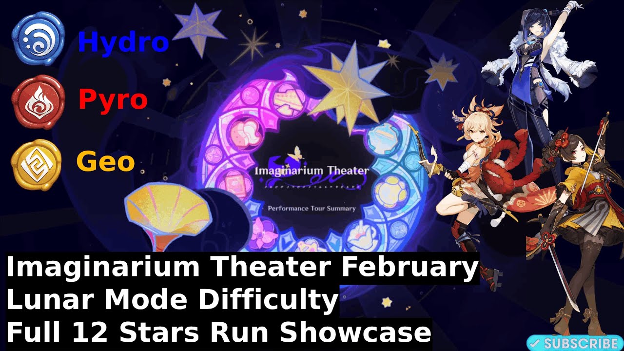 Imaginarium Theater Lunar Mode Full 12 Star Run Luna 4 February : Pyro, Hydro, Geo
