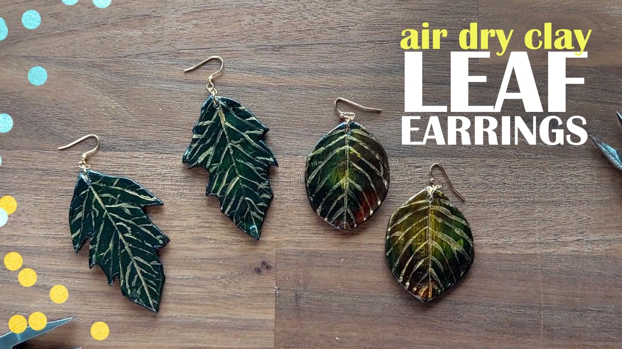Leaf Air Dry Clay Earrings  | DIY Earrings Tutorial