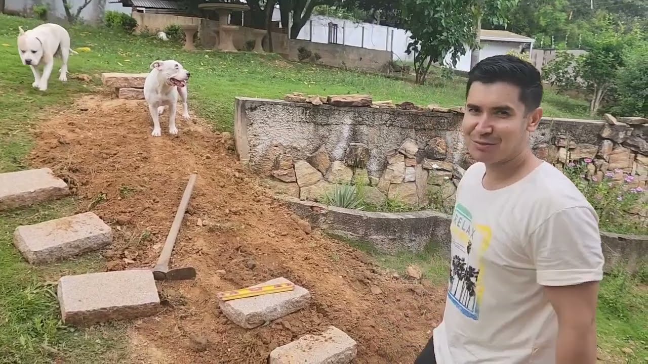 ESCADA RÚSTICA DE PEDRA PASSO A PASSO - JARDIM E QUINTAL - PARALELEPÍPEDOS ROSA