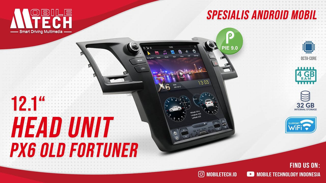 HEADUNIT PX6 OLD FORTUNER - 12.1 inch by MobileTech
