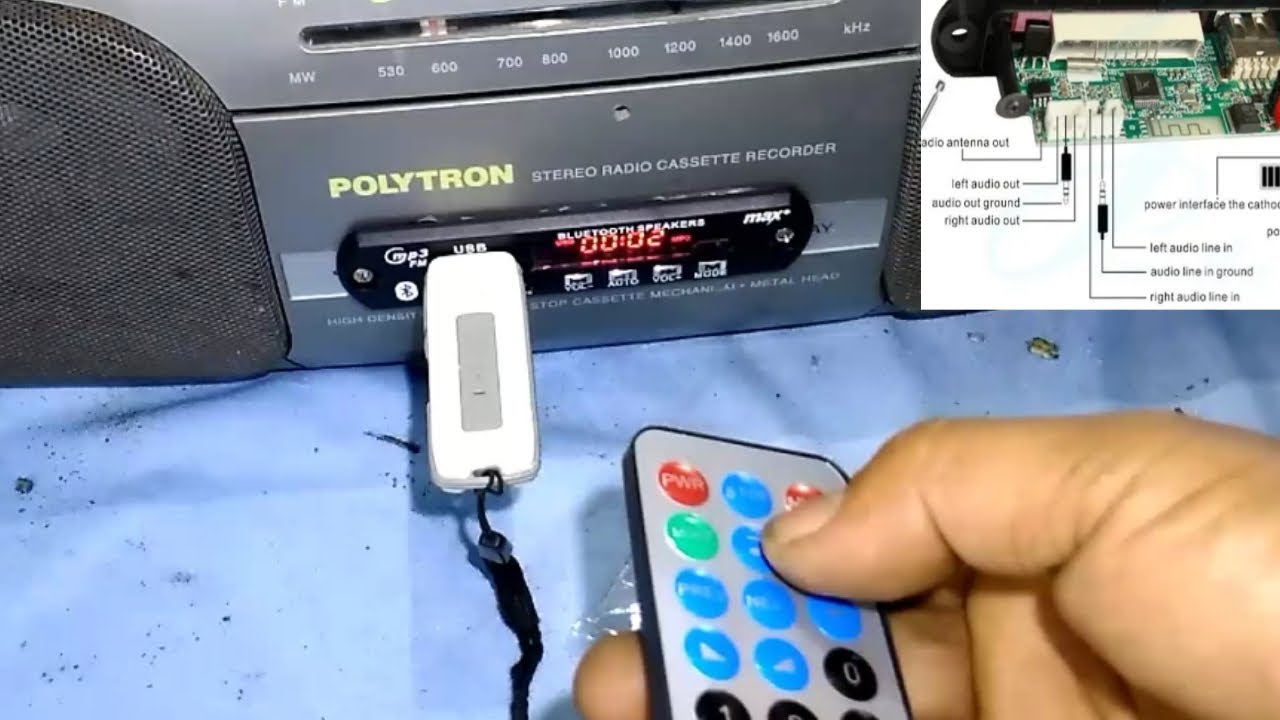 How to Change Compo Tape/Radio to Bluetooth Mp3 Module/USB Mp3