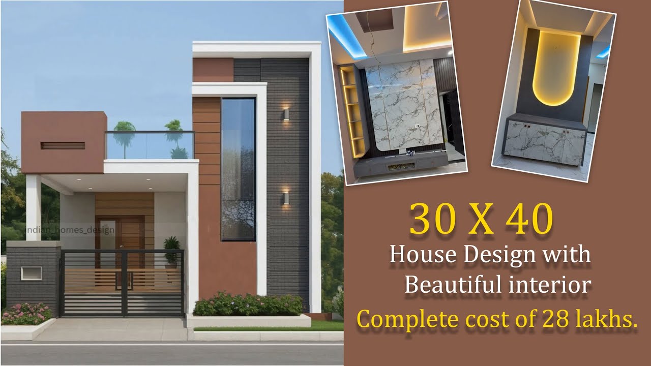 30x40 House Plan Vastu with Beautifully budget friendly interior 