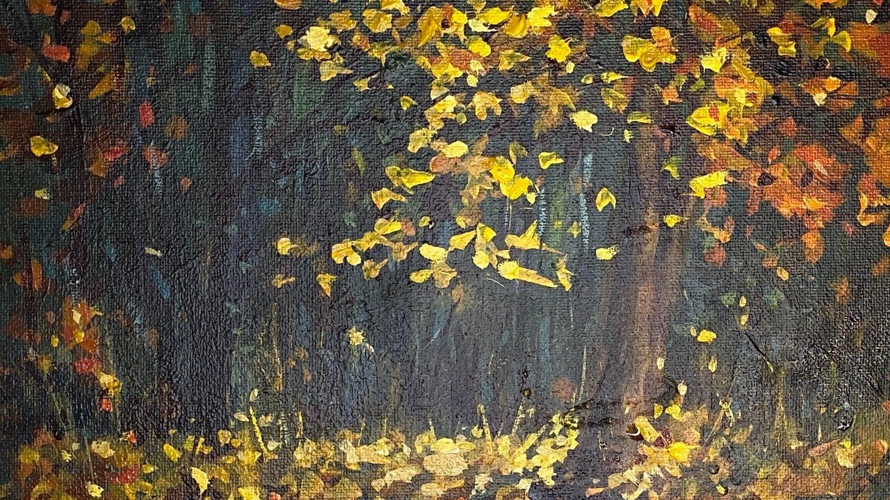 Unlock the Magic of Acrylics with this Autumn Trees Painting