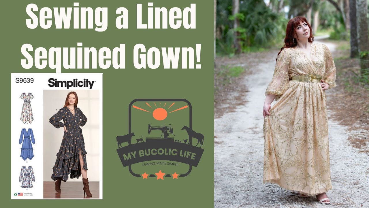Modifying Simplicity 9639 to make a lined sequined gown!