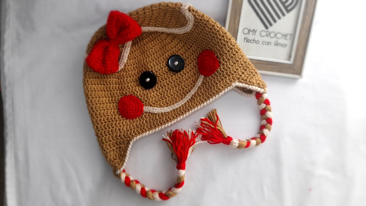 🎄Gorro Navideño ✨️/ Galleta de Jengibre 🤎 Tejido a Crochet para niña de 6 años / paso a paso.❄️