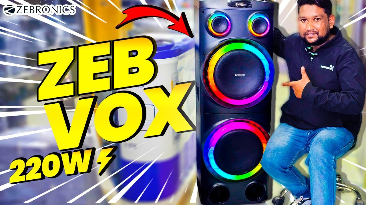 Zebronics Zeb Vox Dj Speaker | Unboxing Review Sound Test | 12inch Dual Subwoofer | Powerful Sound