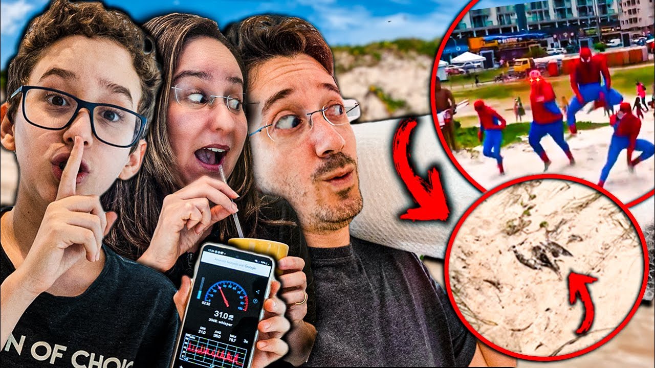 HOMEM ARANHA NA PRAIA - PINTANDO DESENHOS POR TELEPATIA - DESAFIO DO SOM E SUCO