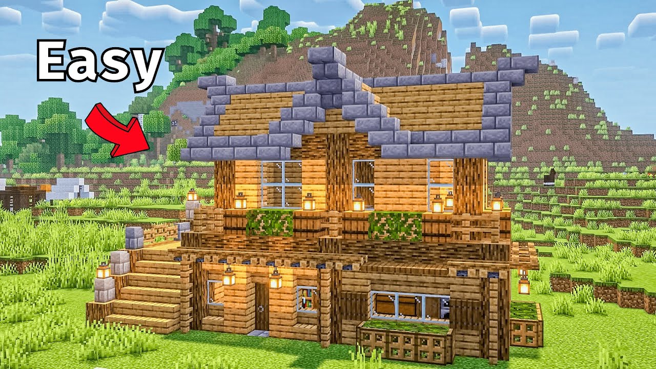 Minecraft⛏️: Starter Survival House 🏡(Easy Tutorial).