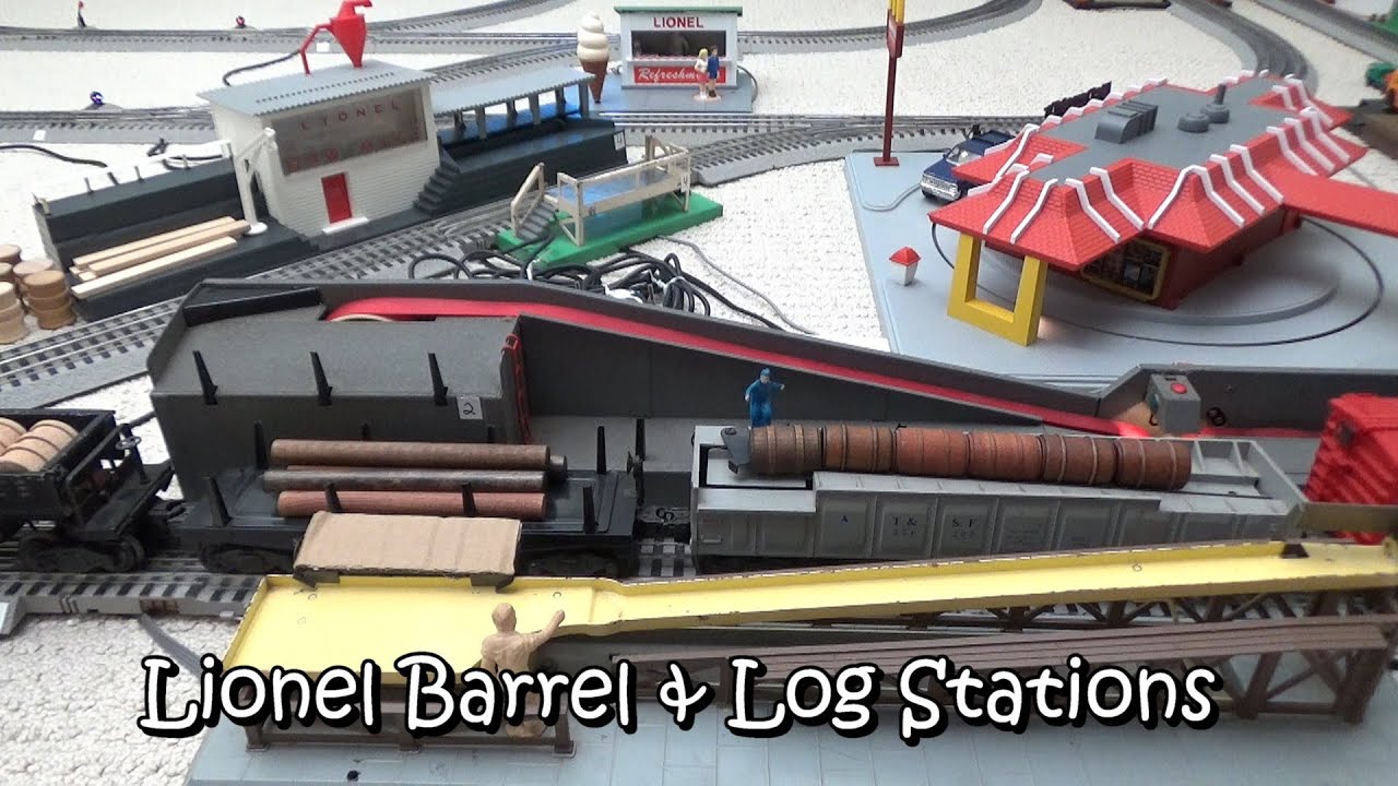 Operating Barrel and Log loader - Lionel Trains