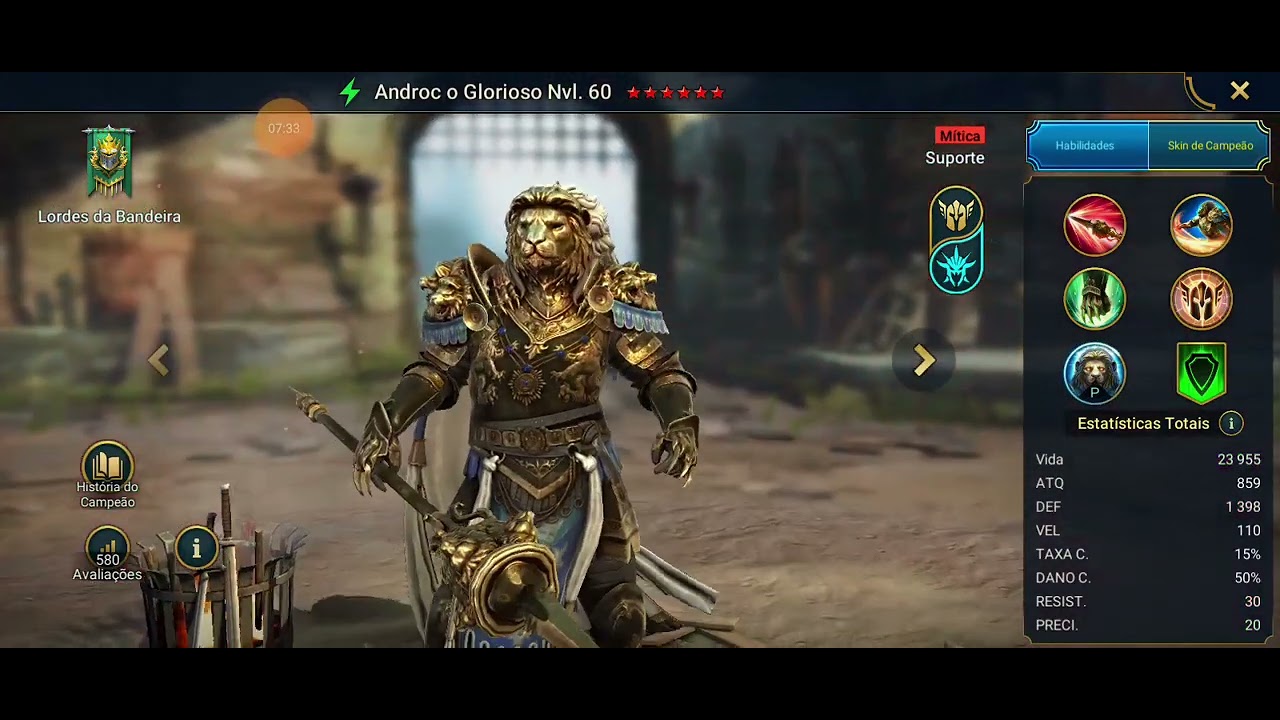 ANDROC O GLORIOSO - MELHORES HERÓIS RAID