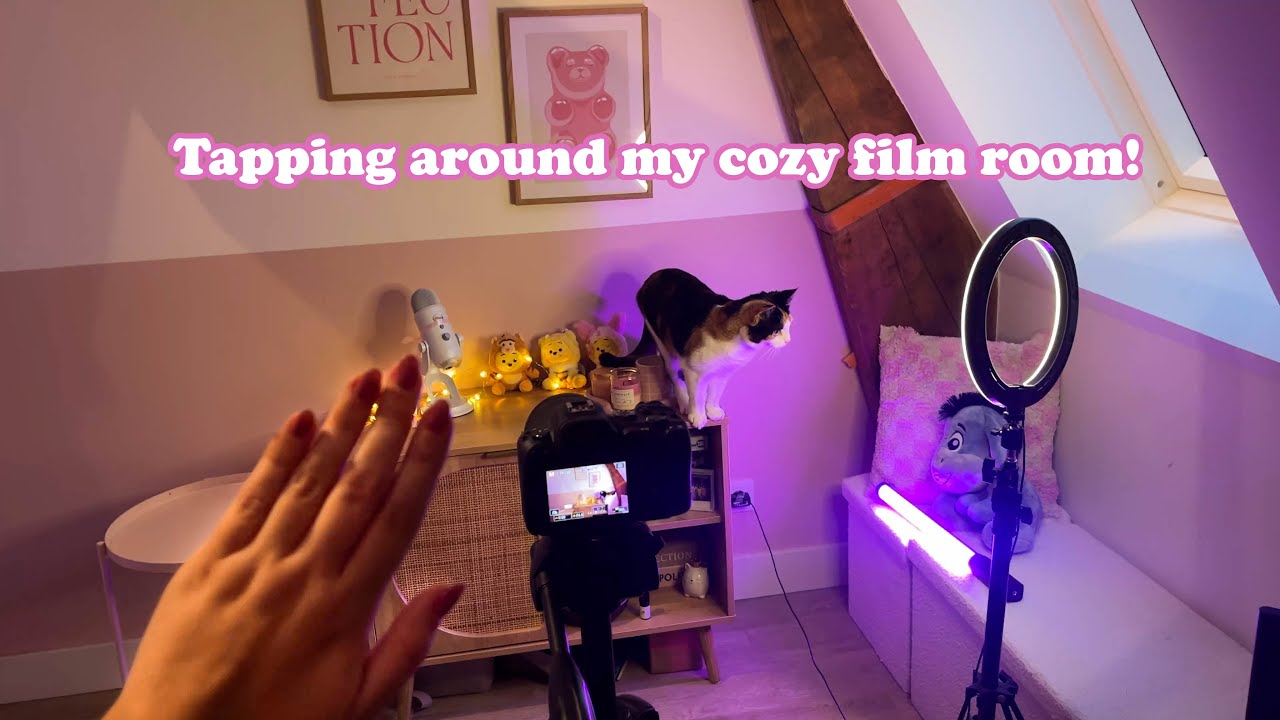 ASMR Tapping Around My Cozy Film Room 🌸