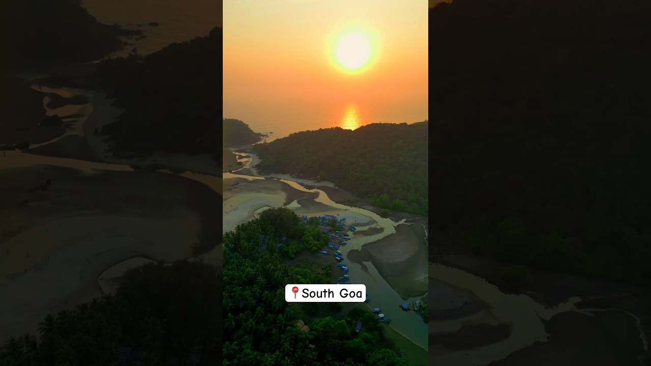 Sunset at Palolem beach south goa. #goa #southgoa #dronevideo