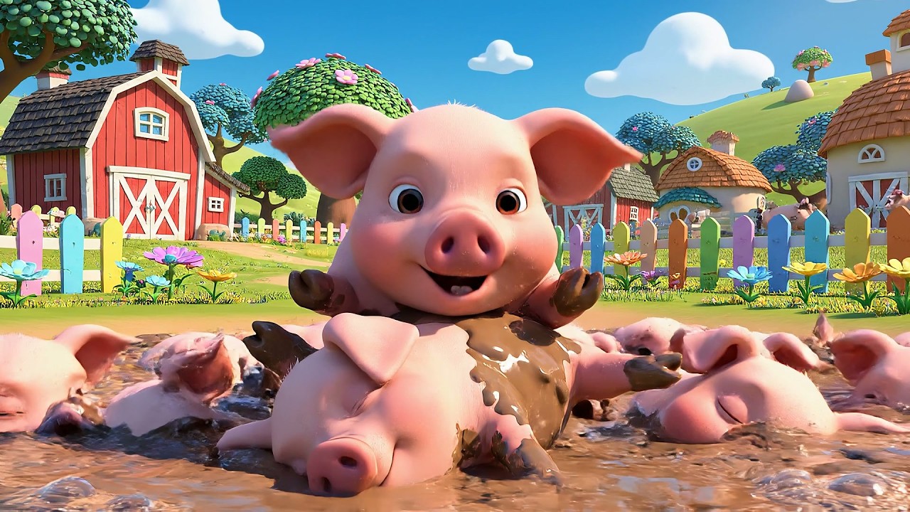 Cinco Cerditos Tontos Oink Oink Oink 🐷 | Rimas Infantiles y Canciones de la Granja