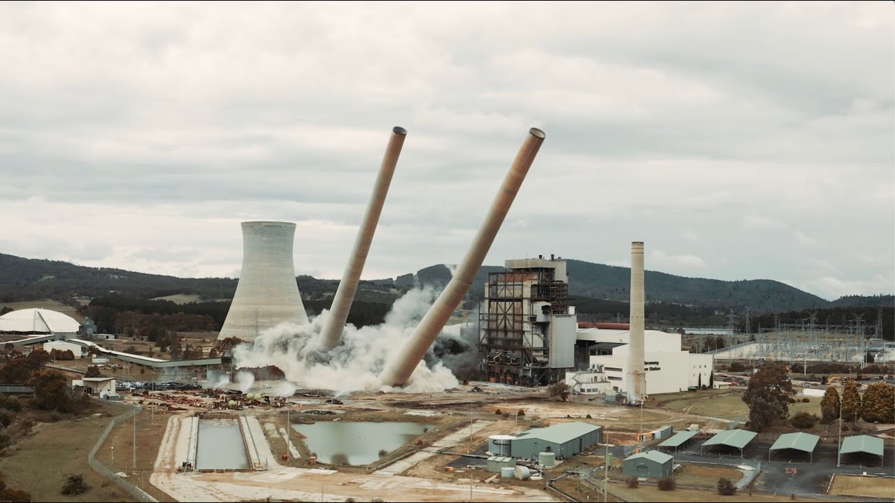 Wallerawang Power Station explosive demolition [NSW, Australia]