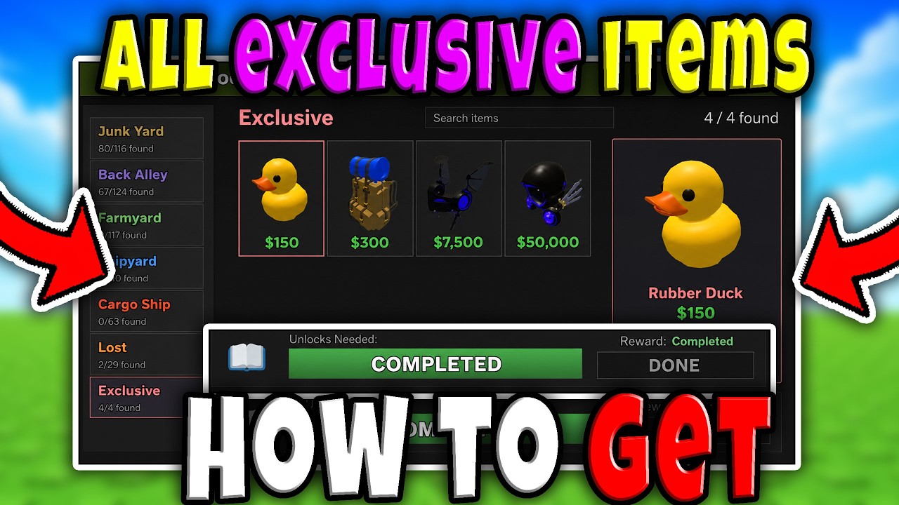 How to GET ALL EXCLUSIVE ITEMS (LOCATIONS) in STORAGE HUNTERS OPEN WORLD Roblox