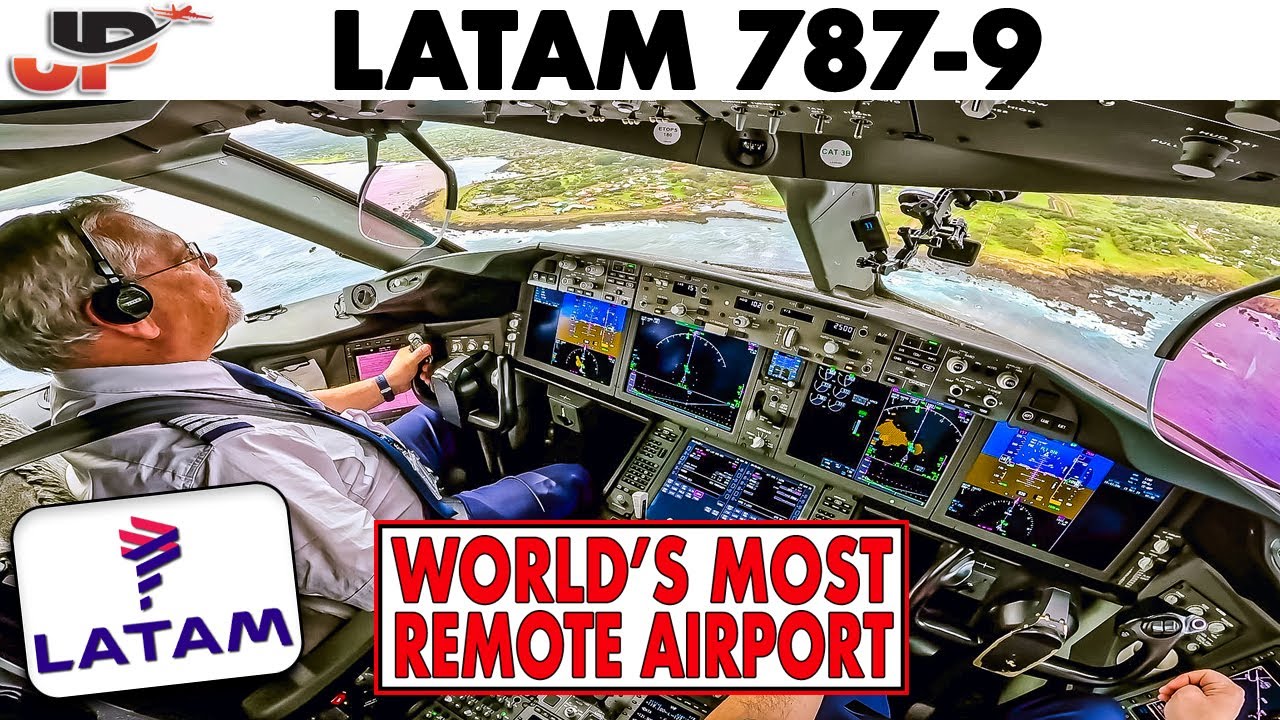 Latam Boeing 787-9 landing at the World's Most Remote Airport on Easter Island🏝️