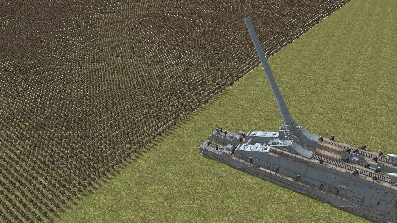 800MM GUSTAV GUN vs 1800 USA SOLDIERS - Men of War Assault Squad 2