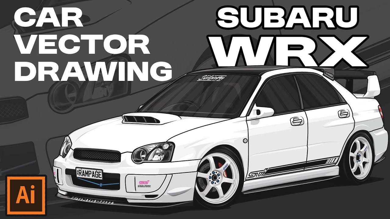 Subaru WRX Blobeye Speed Drawing in Adobe Illustrator