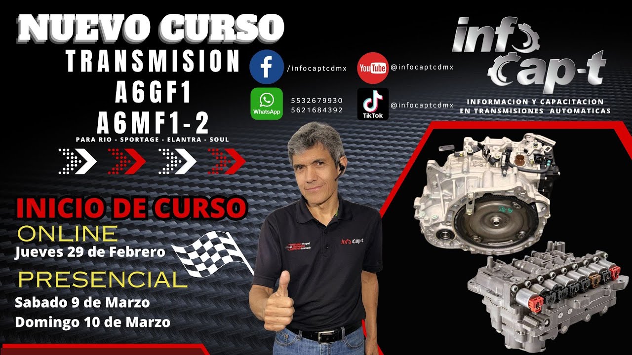 21-FEBRERO-2024 CHARLA TECNICA: Transmisión A6GF1 A6MF1 2 para RIO - SPORTAGE - ELANTRA - SOUL