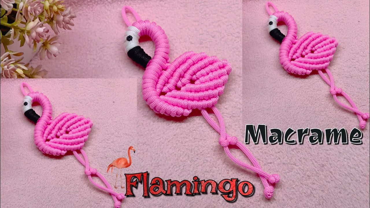 Macrame Keychain Flamingo | Flamingo || Macrame Tutorial Flamingo keychain | Flamingo DIY craft |