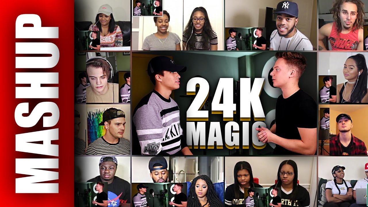 Bruno Mars - 24K Magic (Sing Off vs Alex Aiono) Reactions Mashup