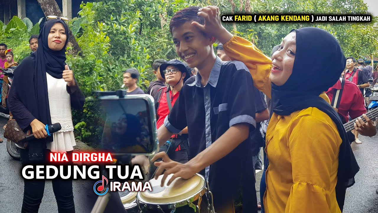 GEDUNG TUA - NIA DIRGHA || SERUNYA LINDA RISMA SAAT NGERJAIN AKANG KENDANG CAK FARID IRAMA INDONESIA
