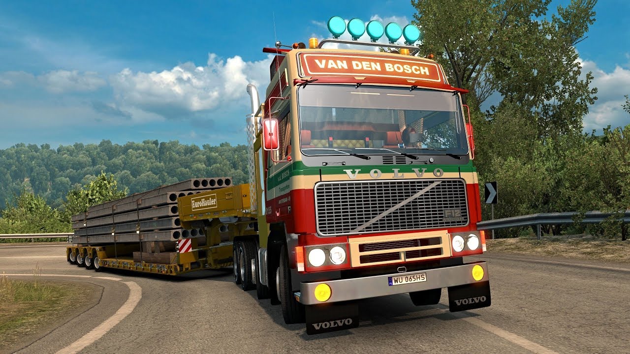 Volvo F12 8x4 | ITALIA | PESADO | Transportando estructuras de Concreto