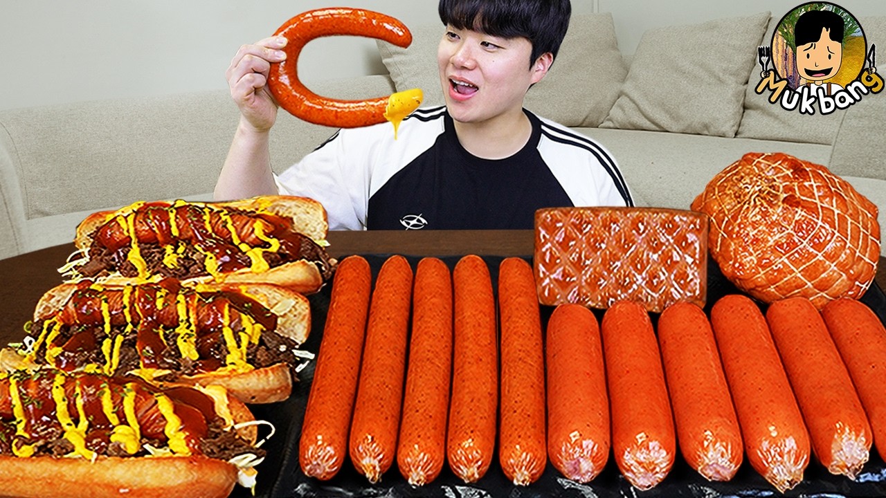 ASMR MUKBANG | Огненная лапша, хотдог, Коктейли из креветок, колбаса рецепт блюда ! принимать