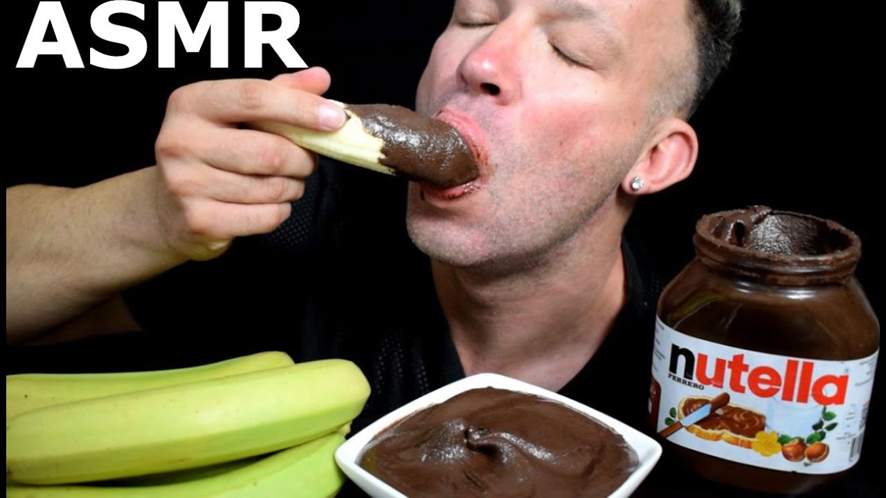 NUTELLA BANANAS ASMR MUKBANG BINGE  EATING SHOW NO TALKING