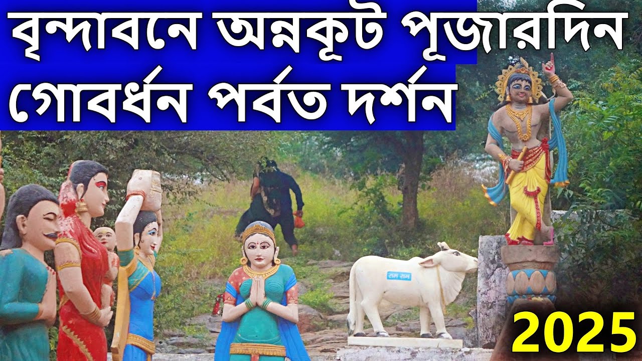 বৃন্দাবনে অন্নকূট পূজারদিন গোবর্ধন পর্বত দর্শন । মথুরা বৃন্দাবন ভ্রমণ বৃন্দাবন দর্শন, vrindavan,