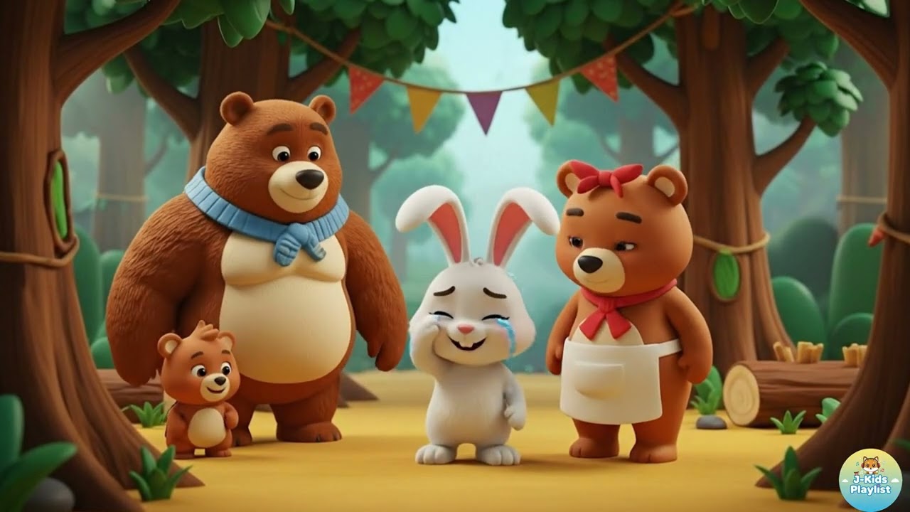 🐻くま家族とウサギ🎵アニメソング | 子供ソング | 8K |