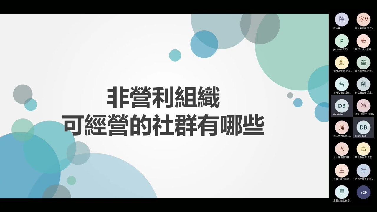2022/9/27公益行銷力講座 非營利組織的社群關係經營線上場 上半場