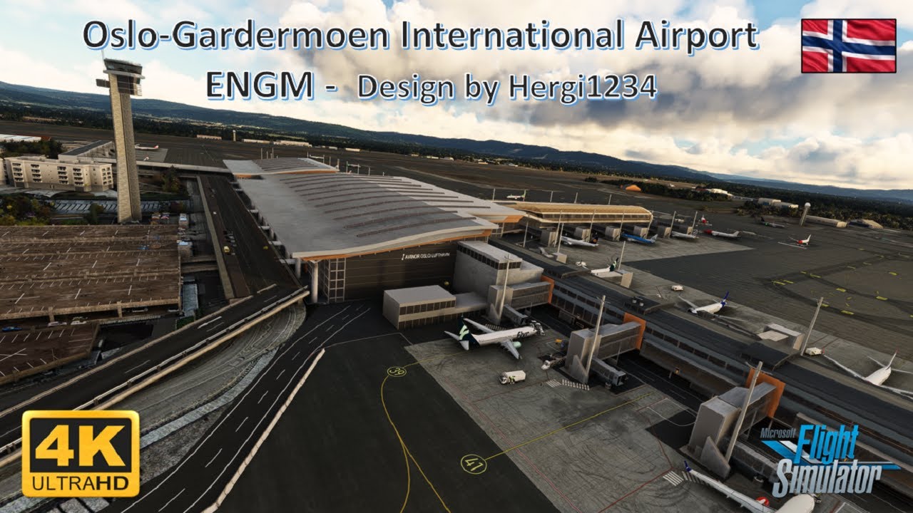 FS 2020 - Oslo Airport Gardermoen ENGM  Overview - Freeware  designed by Hergi1234