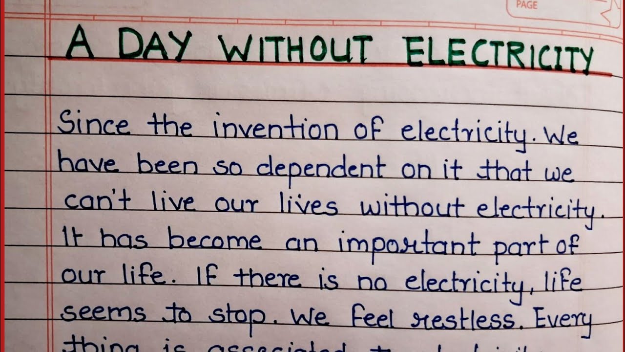 Essay on A day without electricity| Composition writing A day without electricity| essay writing 
