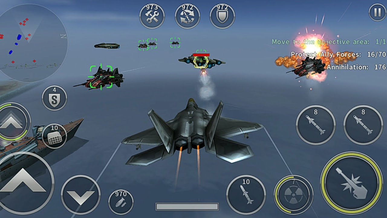 Gunship Battle: RAPTOR equipped with Nuclear Weapon (2mission gameplay)..