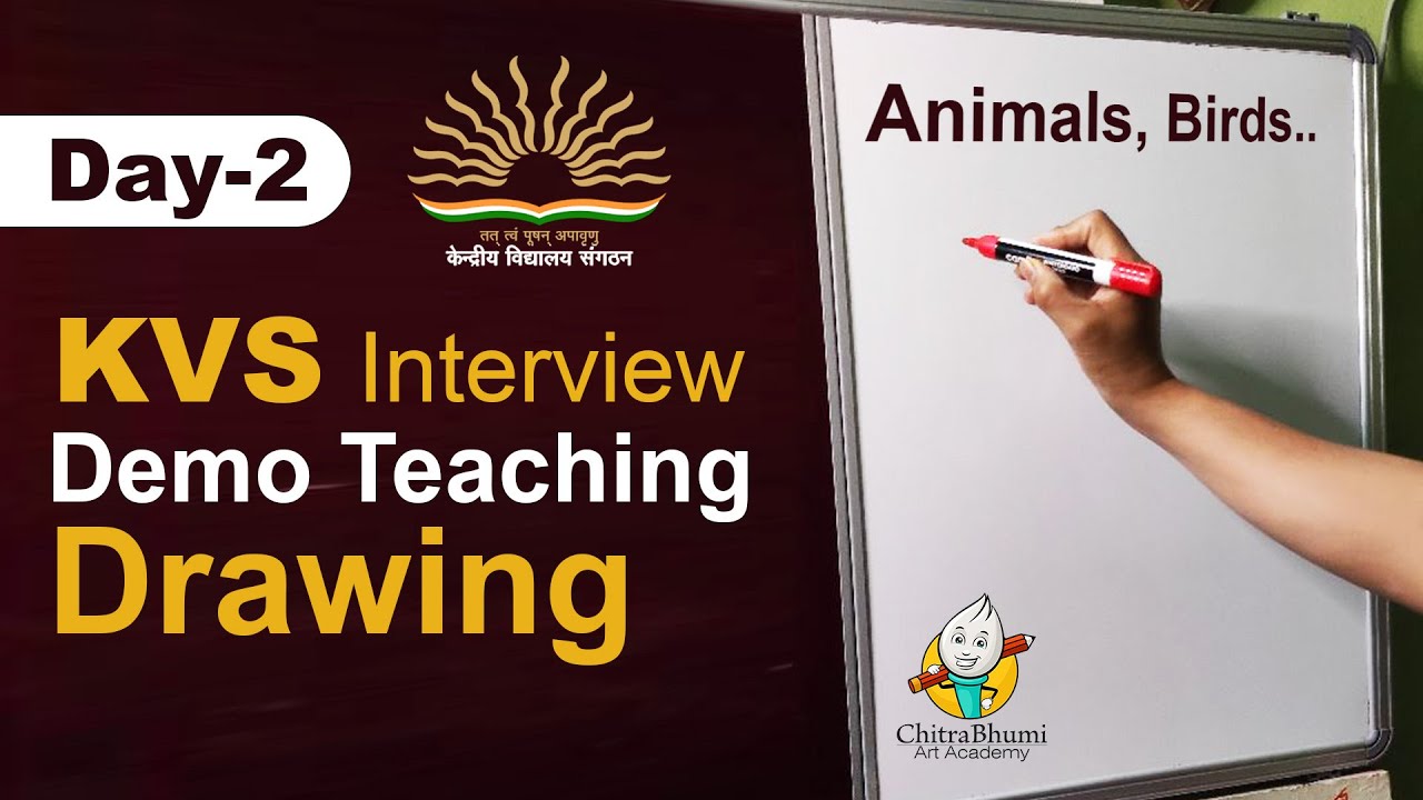 KVS Demo Teaching Drawing | How To Draw Animals on Whiteboard | Line Art Video