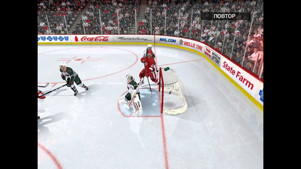 НХЛ 09. 10 игра сезона. Ред Вингс против Дикарей Миннесоты.