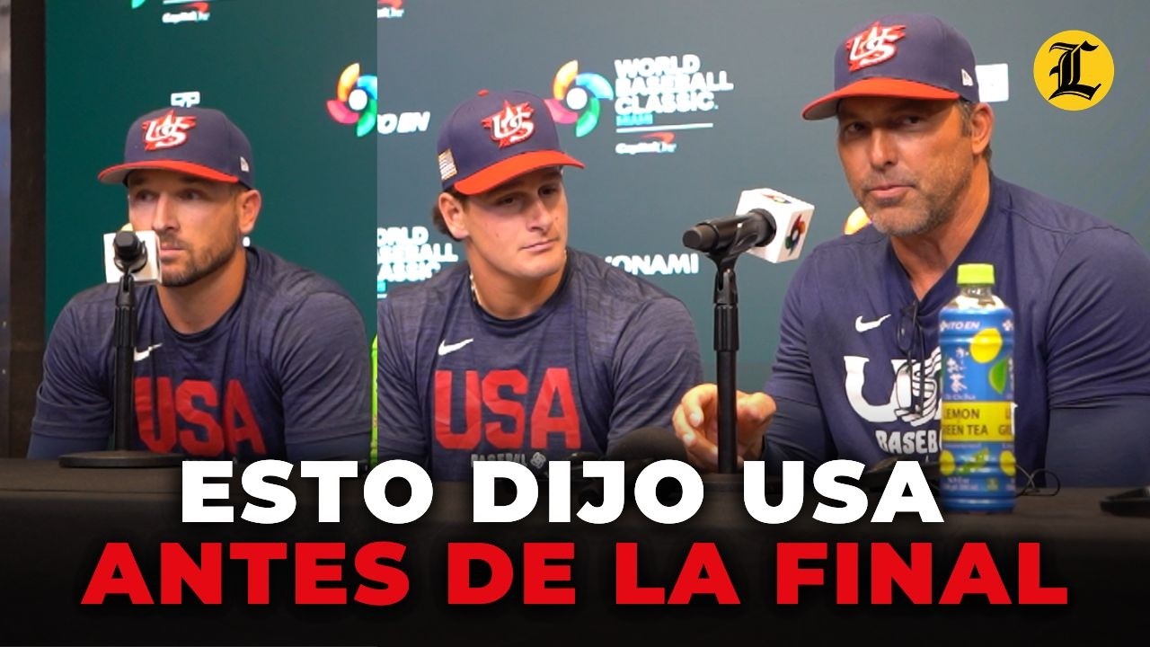 USA: Mark DeRosa, Alex Bregman y Roman Anthony Rueda de Prensa antes de la final Clásico Mundial