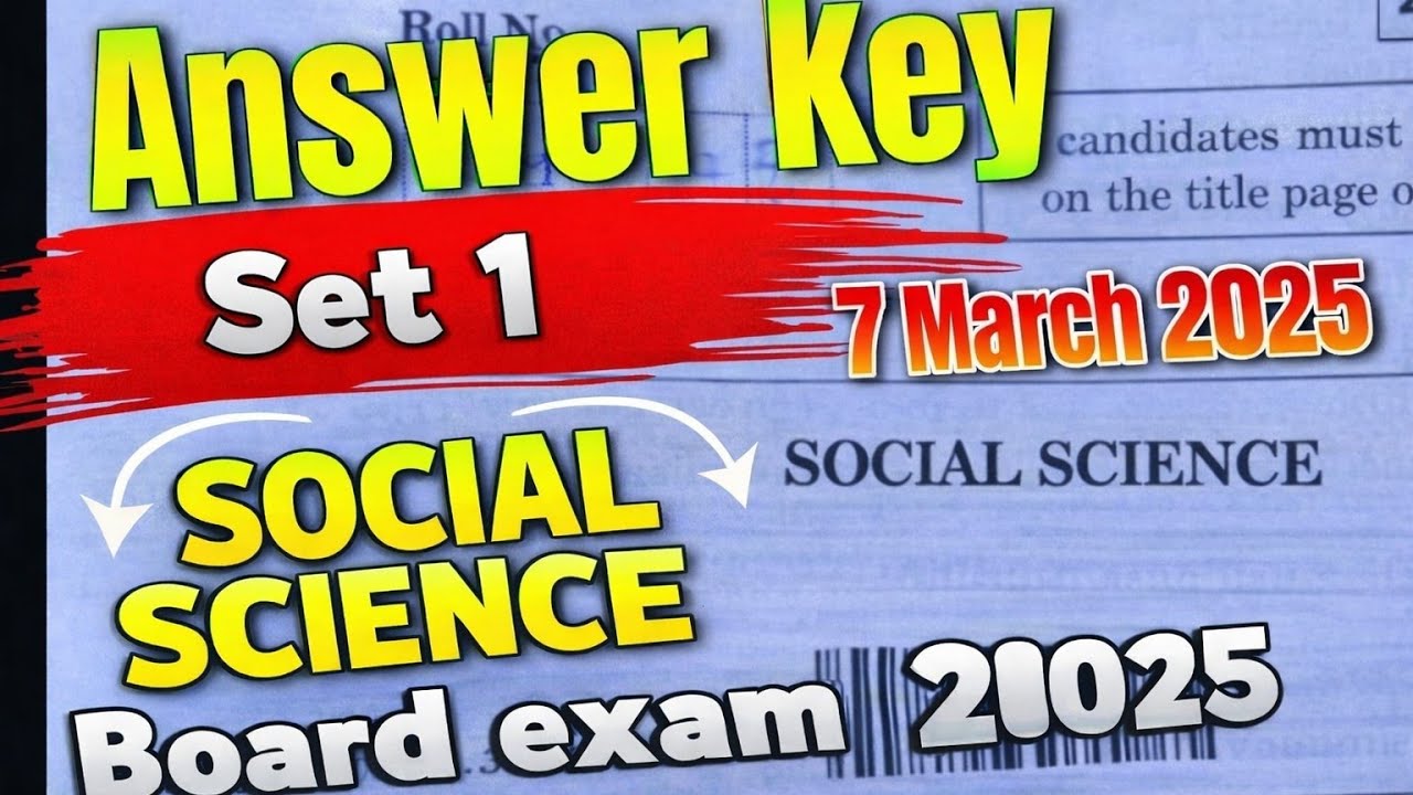 Set 1 social science Answer Key 2026 / cbse board exam 2026 / class 10 sst paper solution 2026