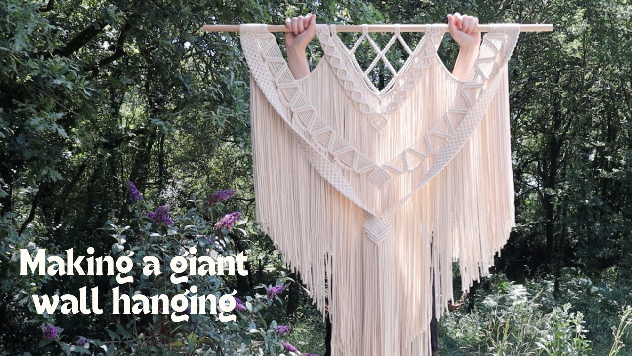Make a giant macramé wall hanging with me! Studio vlog/ ASMR/ slow vlog/ timelapse